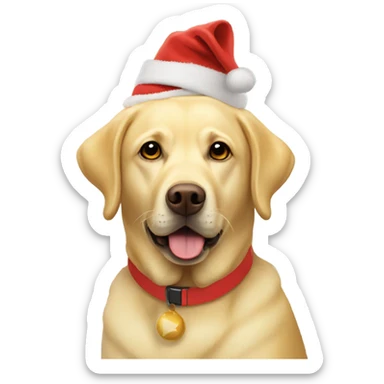 yellow labrador with santa hat sticker