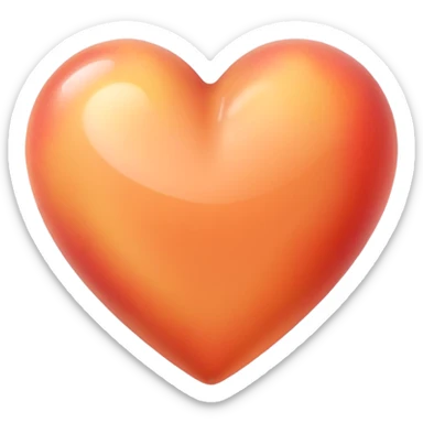 Peach coloured heart sticker