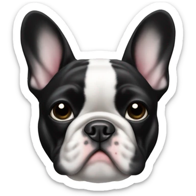 Black and white french bulldog with a bow  sticker
