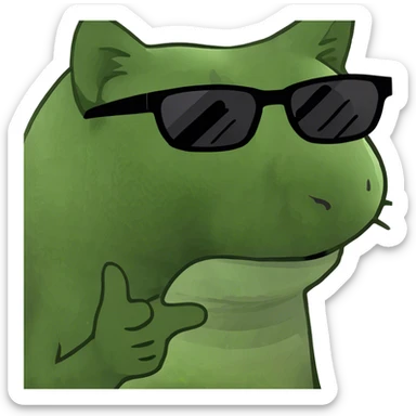 Cat with sunglasses sticker