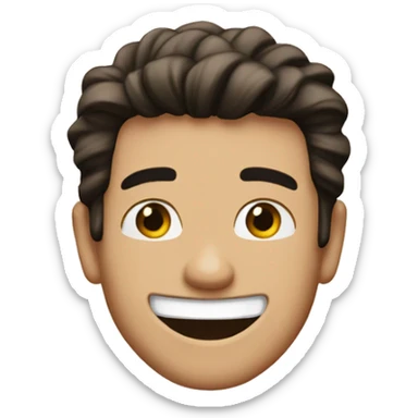 Ross from Friends with a really wide smile sticker