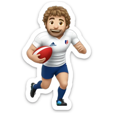 French Rugbyman playing rugby sticker