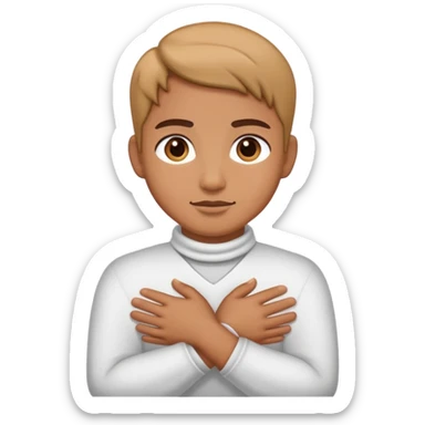 Hands Crossed around neck sticker