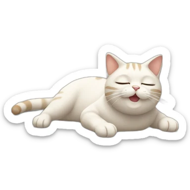 Cat lying on its back showing belly  sticker