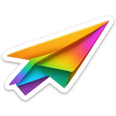 colorful paper plane sticker