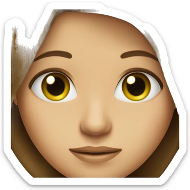 long brown hair, green eyes female entrepreneur  sticker