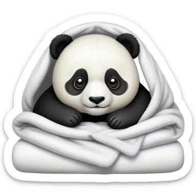 Giant Panda baby cozy in blanket  sticker