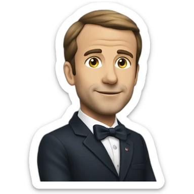 Macron sur un thon sticker