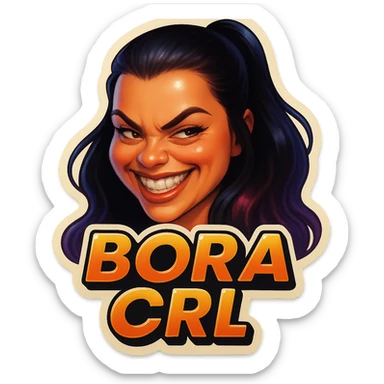 grin EVIL LOOk , Make it say "BORA CRL"" sticker