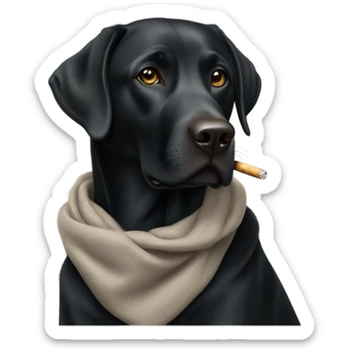Black lab dog smoking  sticker
