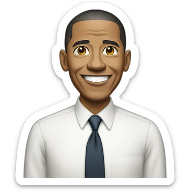 White man Barack Obama sticker