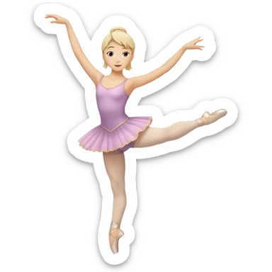 Blonde Asian dancing ballet, tippy toes sticker
