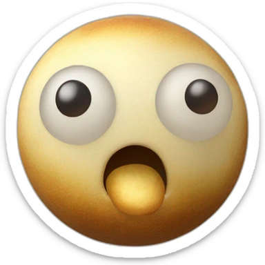 3d sphere with a cartoon humdrum potatoes Mooshroom skin texture with confident eyes sticker