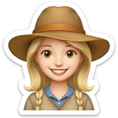 Wide Brim Hat Girl sticker