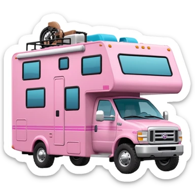 Barbie styled motor home rv off-roading rock-climbing 4x4 desert Winnebago  sticker