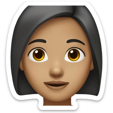 Girl with dark brown hair and light skin sticker
