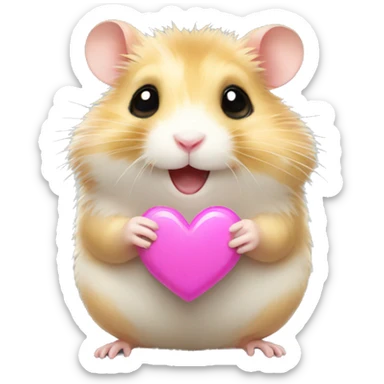 Hamster with heart  sticker