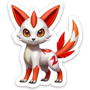 Meloetta-Guilmon-Zangoose-Pokémon-Fakémon-fusion-hybrid-creature sticker