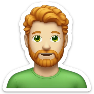 Ginger guy with ginger beard and green eyes sticker
