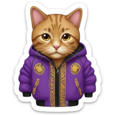 The Cat in the versace coat sticker