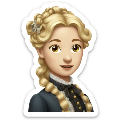 Wealthy Victorian girl with blonde hair weith ribbons very detailed and realistic sticker