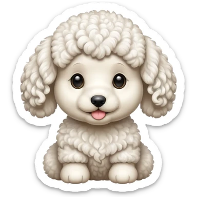 white poodle baby dog sticker