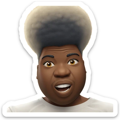 afro boy in white shirt sticker