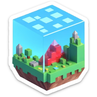 minecraft end crystal, 3d style sticker