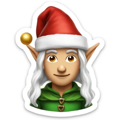 rogue male elf fantasy wearing santa hat sticker