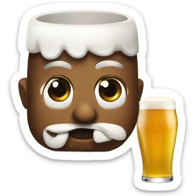 Bière avec un visage saoule  sticker