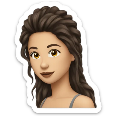 shakira dark brown hair sticker
