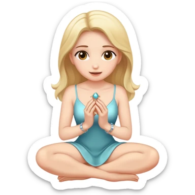 A women on her knees proposing with a ring sticker