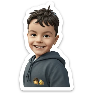 smiling boy outdoors under sky sticker