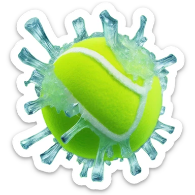 Tennis ball freezing sticker