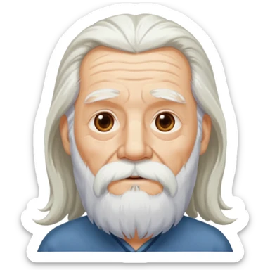 elderly man long hair and long bearded sticker