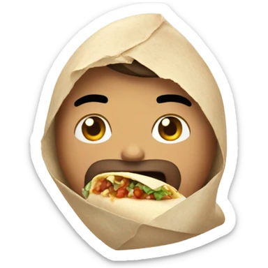 Guy eating burrito  sticker