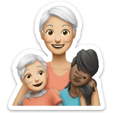 Girl hanging with her grandma ￼￼ sticker