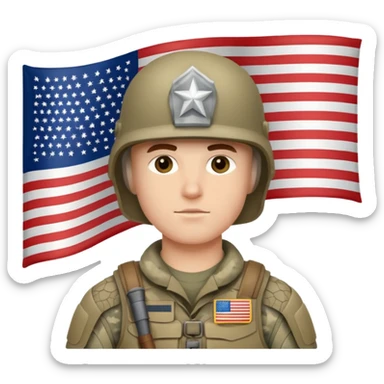 generate white full-armored american soldier with small usa flag on shoulder sticker
