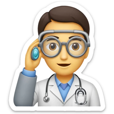 medico usando oculos de grau sticker