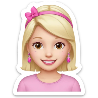 Aesthetic girl with pink accessories  sticker