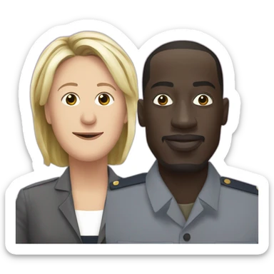 Marine LePen with Mamadou sticker