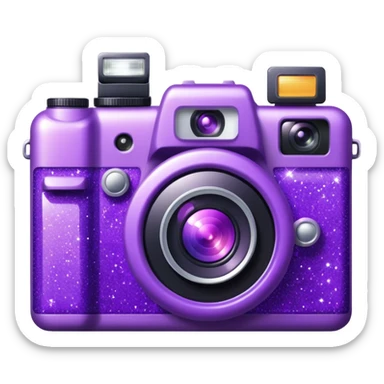 Glitter Camera Purple sticker