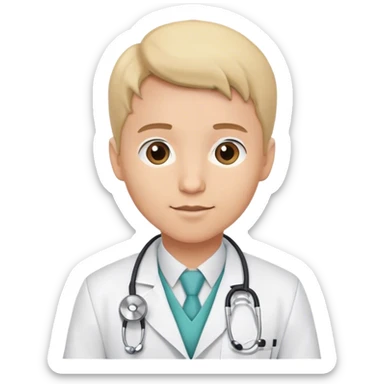 a yound doctor using lab coat and a littman stetoscope  sticker