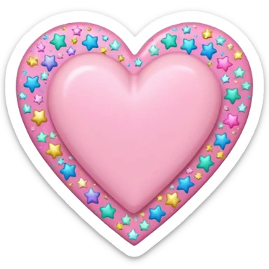 pastel heart with a soft star confetti sticker