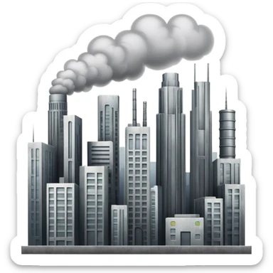dystopian cityscape sticker