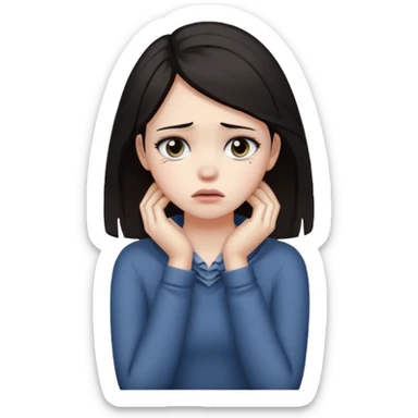 A girl choking herself  sticker