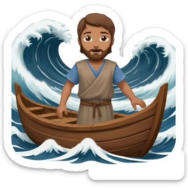 Biblical Noah on a boat sticker