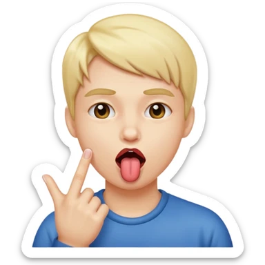 Person pinching there fingers with there tongue out sticker