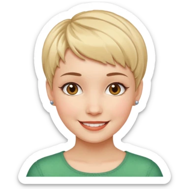 Girl with pixie cut sticker