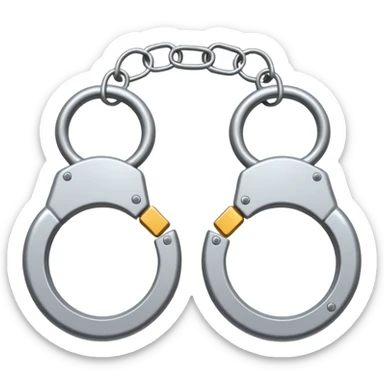 cracking handcuffs with little effects of cracks super minimalistic sticker